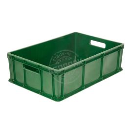 Ящик овощной 600х400х180мм, сплошной, объем 35л, п/э, цвет зеленый TR 706.03