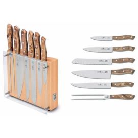 Набор ножей 6 предметов "Nature" с деревянными ручками, с подставкой 43700.NT01000.006