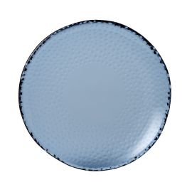Тарелка мелкая "Волна" 22,5см, без борта, стекло, ISLA Glass, цвет Ocean Blue GLBLTBP11