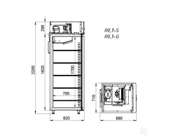 Шкаф холодильный Arkto R0.7-S (окрашенный металл), изображение 4