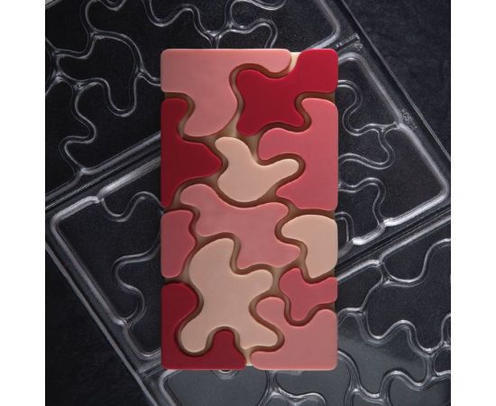 Форма д/шок. "Chocolate Bar Camouflage" 154х77мм h8мм, 100гр, 3 ячейки, п/к PC5011FR