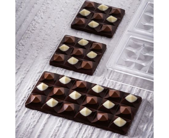Форма д/шок. "Chocolate Bar Moulin" 154х77мм h14мм, 100гр, 3 ячейки, п/к PC5009FR