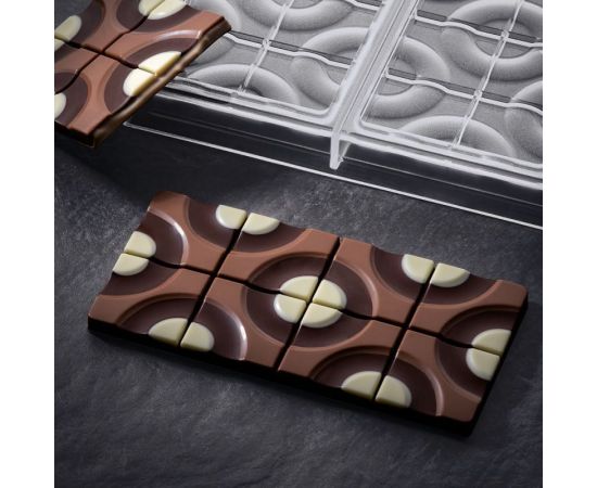 Форма д/шок. "Chocolate Bar Target" 154х77мм h8мм, 100гр, 3 ячейки, п/к PC5008FR