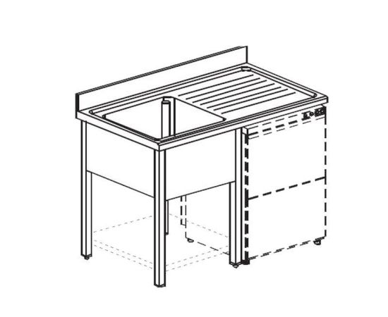 ВАННА МОЕЧНАЯ APACH CHEF LINE L2S156-44RWSHD