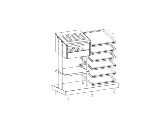 ДИСПЕНСЕР ДЛЯ ПОДНОСОВ, ПРИБОРОВ, СТАКАНОВ И ХЛЕБА APACH CHEF LINE LDTСGB713