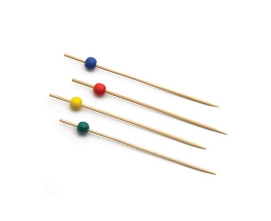 Набор шпажек 9см, бамбук, 100 шт., цвета красный, желтый, зеленый, синий BAMBA35
