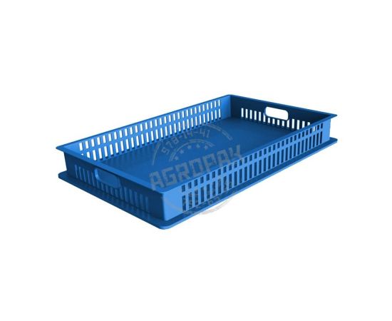 Ящик хлебный 740х460х95мм, перфорированный, объем 23л, п/э, цвет синий X 740.460.95-01