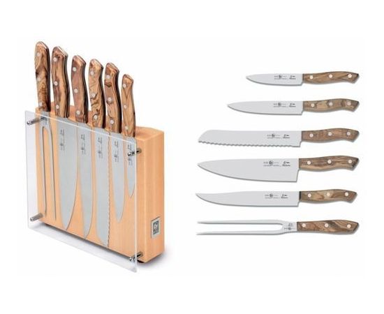 Набор ножей 6 предметов "Nature" с деревянными ручками, с подставкой 43700.NT01000.006