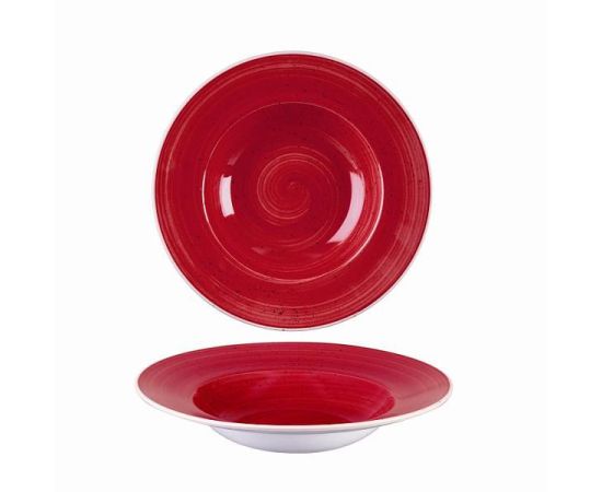 Тарелка для пасты 24см 0,28л, с широким бортом, Stonecast, цвет Berry Red SBRSVWBM1